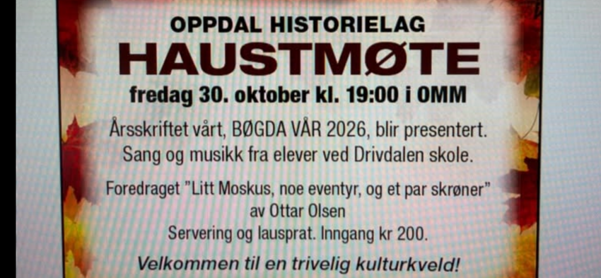 Høstmøte  - fredag 30 oktober